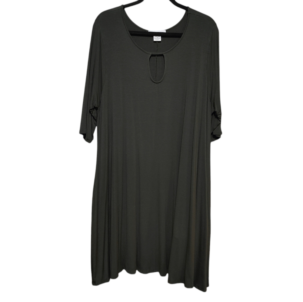 Women's NEW Sweet Lindsey Green Mini Dress, Pockets, 2X